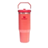 STANLEY 10-12043-076 PİPETLİ THE ICEFLOW FLİP STRAW 0.89 L. PASLANMAZ ÇELİK TERMOS MERCAN
