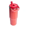 STANLEY 10-12043-076 PİPETLİ THE ICEFLOW FLİP STRAW 0.89 L. PASLANMAZ ÇELİK TERMOS MERCAN