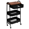 KRAF 495G TEKERLEKLİ METAL 3 KATLI ÇEKMECELİ RAF ÜNİTESİ SİYAH