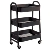 KRAF 494G TEKERLEKLİ METAL 3 KATLI RAF ÜNİTESİ SİYAH