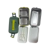 VAGONLİFE PASLANMAZ ÇELİK YEMEK KABI 2 KATLI 3 BÖLMELİ LUNCH BOX VGN6744 1200ML -  YEŞİL