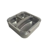 VAGONLİFE PASLANMAZ ÇELİK YEMEK KABI TEK KATLI BÖLMELİ KARE 780 ML - LUNCH BOX  VGN12171 - KIRIK BEYAZ