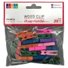 SÜDOR BS130 AHŞAP MANDAL BÜYÜK 3,5 CM 20 Lİ RENKLİ 1 PAKET