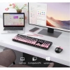 MUGGLE MU-6254 BLUETOOTH ŞARJLI KABLOSUZ KLAVYE MOUSE SETİ - (SİYAH - PEMBE)