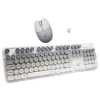 MUGGLE MU-7494 BLUETOOTH ŞARJLI KABLOSUZ KLAVYE MOUSE SETİ - (BEYAZ - GRİ))