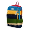 CORAL HIGH 33212 SARI LACİVERT KIRMIZI ÇİZGİ DESENLİ DÖRT BÖLMELİ SIRT ÇANTASI