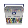 STA 910360 ÇİFT UÇLU ALKOL BAZLI MARKER 1mm/1-7mm UÇ KALEM SETİ 60LI (RENK) TAŞIMA SAPLI PLASTİK KUTULU