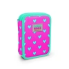 CORAL HIGH KIDS 11133 NEON PEMBE SU YEŞİLİ KALP DESENLİ ÇİFT KATLI KALEM ÇANTASI