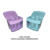 FABER CASTEL MİNİBOX ÇİFT GÖZLÜ HAZNELİ KALEMTRAŞ PASTEL RENKLER 382902 - TEKLİ