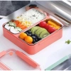 VAGONLİFE PASLANMAZ ÇELİK BÖLMELİ YEMEK KABI 2 BÖLMELİ - LUNCH BOX BL9807-2 1100 ML - YEŞİL