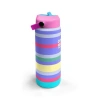 CORAL HIGH 38302 KIDS HIGH MİLKA GRİ SARI ÇİZGİLİ DESENLİ KATLANIR AĞIZLI PİPETLİ ÇELİK TERMOS 650ML