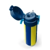 CORAL HIGH 31791 SARI LACİVERT ÇUBUKLU TARAFTAR DESENLİ PİPETLİ VE DİREKT İÇİM ÇELİK TERMOS 500ML