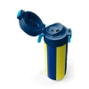 CORAL HIGH 31791 SARI LACİVERT ÇUBUKLU TARAFTAR DESENLİ PİPETLİ VE DİREKT İÇİM ÇELİK TERMOS 500ML