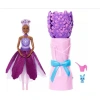 MATTEL JMF56/JMF58 BARBIE PETAL POP SÜRPRİZ ÇİÇEK SERİSİ MOR PAPATYA ELBİSELİ BEBEK 14 CM 3+