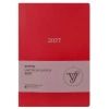 VICTORIAS JOURNALS 226-2330 14x20,5 cm A5 SMYTH ESNEK KAPAK GÜMÜŞ YALDIZ KENAR HAFTALIK AJANDA - KIRMIZI