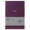 VICTORIAS JOURNALS 226-2331 14x20,5 cm A5 SMYTH ESNEK KAPAK GÜMÜŞ YALDIZ KENAR HAFTALIK AJANDA - MOR