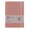 VICTORIAS JOURNALS 226-2404 14x20,5 cm KUKA 416 SAYFA RENKLİ KENAR LASTİKLİ CEPLİ ESNEK KAPAK GÜNLÜK AJANDA - KİRLİ PEMBE