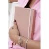 VICTORIAS JOURNALS 226-2404 14x20,5 cm KUKA 416 SAYFA RENKLİ KENAR LASTİKLİ CEPLİ ESNEK KAPAK GÜNLÜK AJANDA - KİRLİ PEMBE