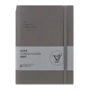 VICTORIAS JOURNALS 226-2406 14x20,5 cm KUKA 416 SAYFA RENKLİ KENAR LASTİKLİ CEPLİ ESNEK KAPAK GÜNLÜK AJANDA - GRİ
