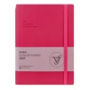 VICTORIAS JOURNALS 226-2407 14x20,5 cm KUKA 416 SAYFA RENKLİ KENAR LASTİKLİ CEPLİ ESNEK KAPAK GÜNLÜK AJANDA - MACENTA