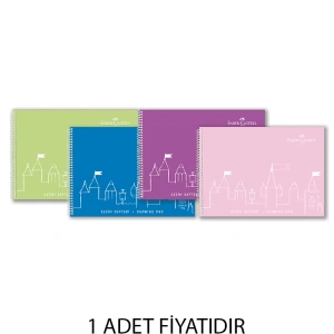 FABER CASTELL SPİRALLİ PP. KAPAK RESİM DEFTERİ  25x35 30 YP.- 5075400036