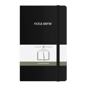 VICTORIAS JOURNALS NOTE BENE 9219 CLASSIC NOTEBOOK SERT KAPAK 13x21cm 70gr.400 SYF. ÇİZGİLİ DEFTER SİYAH