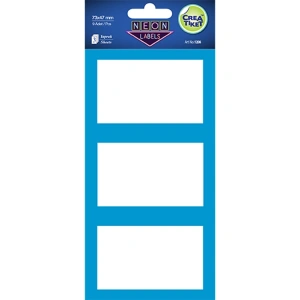 CREA ETİKET- 1206 73x47mm NEON MAVİ ETİKET 3YP. 3LÜ