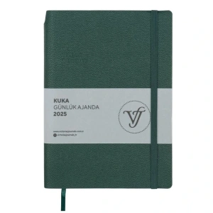 VICTORIAS JOURNALS 124-1466 14X20,5  KUKA GÜNLÜK AJANDA A5 - ORMAN YEŞİLİ