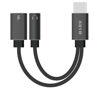 S-LİNK SL-TA45M GRİ METAL TYPEC TO 3.5 JACK + TYPEC ÇEVİRİCİ