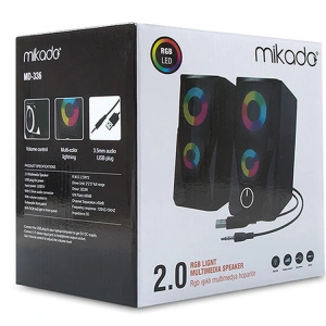 MİKADO MD-336 2.0 5W*2 RGB LEDLİ SİYAH MULTİMEDİA USB SPEAKER
