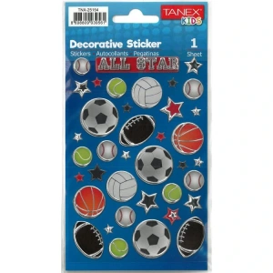 TANEX KIDS TNX-25154 DEKORATİF ETİKETLER - SPOR TOP TÜRLERİ SERİSİ STICKER