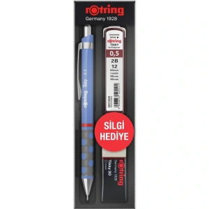 ROTRING TIKKY VERSATİL KALEM + MİN + SİLGİ 3LÜ OKUL SETİ - 0.5 mm MENEKŞE MAVİ