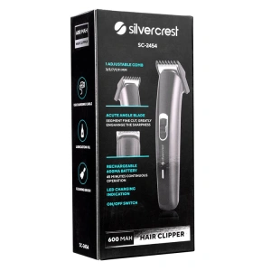 SİLVER CREST SC-2454 1 AYARLANABİLİR TARAKLI LED ŞARJ GÖSTERGELİ ŞARJLI SAÇ SAKAL TRAŞ MAKİNESİ TEK - SİYAH