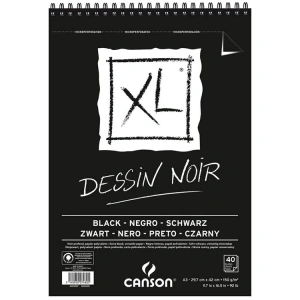 CANSON 400039087  A3 DESSIN NOIR SİYAH ÇİZİM DEFTERİ 150 GR. 40 YP.