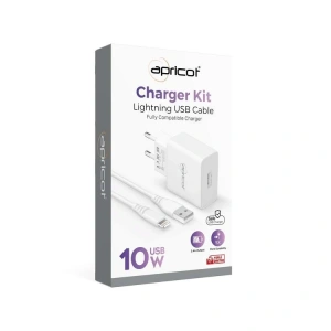 APRİCOT APC-U210L 2.4A  LİGHTNİNG EV TİPİ BEYAZ ŞARJ ADAPTÖRÜ