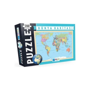 BLUE FOCUS BF238 DÜNYA HARİTASI PUZZLE YAPBOZ 33x48cm 200 PARÇA