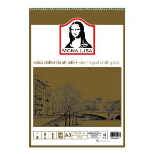 MONA LISA MN01-3 ESKİZ DEFTERİ KRAFT TELLİ A3 120G 50 YP