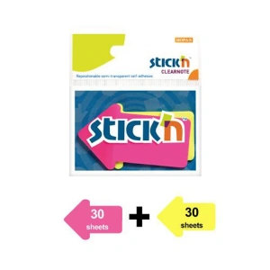 GIPTA STICKN 21141 76X50 OK ŞEKİLLİ YAPIŞKANLI NOTLUK 2 RENK NEON 60 YP.