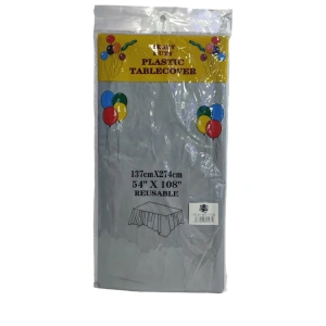 PARTY MARTY NEDİ-10782S PLASTİK MASA ÖRTÜSÜ 137x274cm GÜMÜŞ
