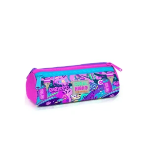CORAL HIGH 22060 KIDS PEMBE MOR GRAFİTİ DESENLİ ÜÇ BÖLMELİ KALEM ÇANTASI