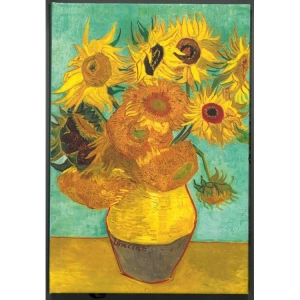 DEFFTER ART OF WORLD / VAN GOGH SUN FLOWERS 14X20  SERT KAPAK ÇİZGİLİ DEFTER 96 YP