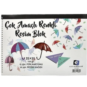 ALEX SCHOELLER ÇOK AMAÇLI BLOK RESİM DEFTERİ 25x35 120gr. ALX-0589