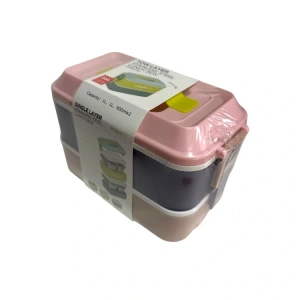VAGONLİFE ÇELİK YEMEK KABI 2 KATLI LUNCH BOX 1200ml - VGN6744 PEMBE