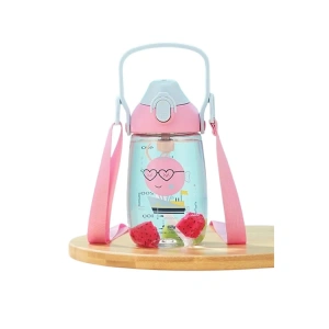 UZSPACE TRITAN PİPETLİ MATARA 2201 500 ML CUTE PINK