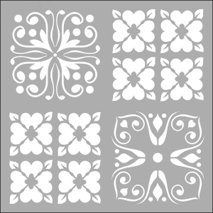 ARTDECO STENCİL 30X30CM DÖRTLÜ TALAVERA-3 148