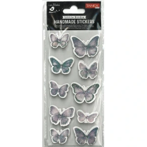 TANEX HANDMADE TNX-28043 DEKORATİF ETİKETLER - TAŞLI KELEBEK-3 SERİSİ STICKER - TEKLİ