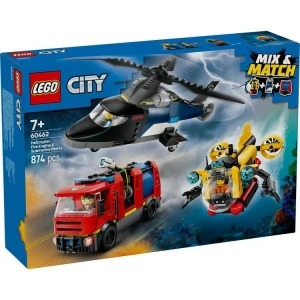LEGO CITY 60462 HELICOPTER FIRE ENGINE & SUBMARINE REMIX 874 PARÇA 7+