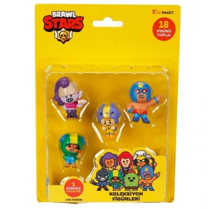 NECO BRW2040 BRAWL STARS KOLEKSİYON FİGÜRLERİ SÜRPRİZ 1 KARAKTERLİ 5Lİ SET