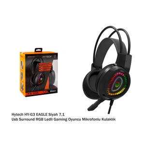HYTECH HY-G3 EAGLE 7.1 USB SURROUND RGB LEDLİ MİKROFONLU OYUNCU KULAKLUĞI SİYAH