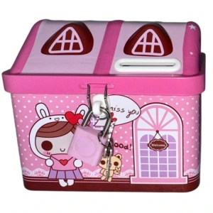 GİFTZEN S-23 EV ŞEKLİNDE KİLİTLİ METAL KUMBARA 3+ - TEKLİ